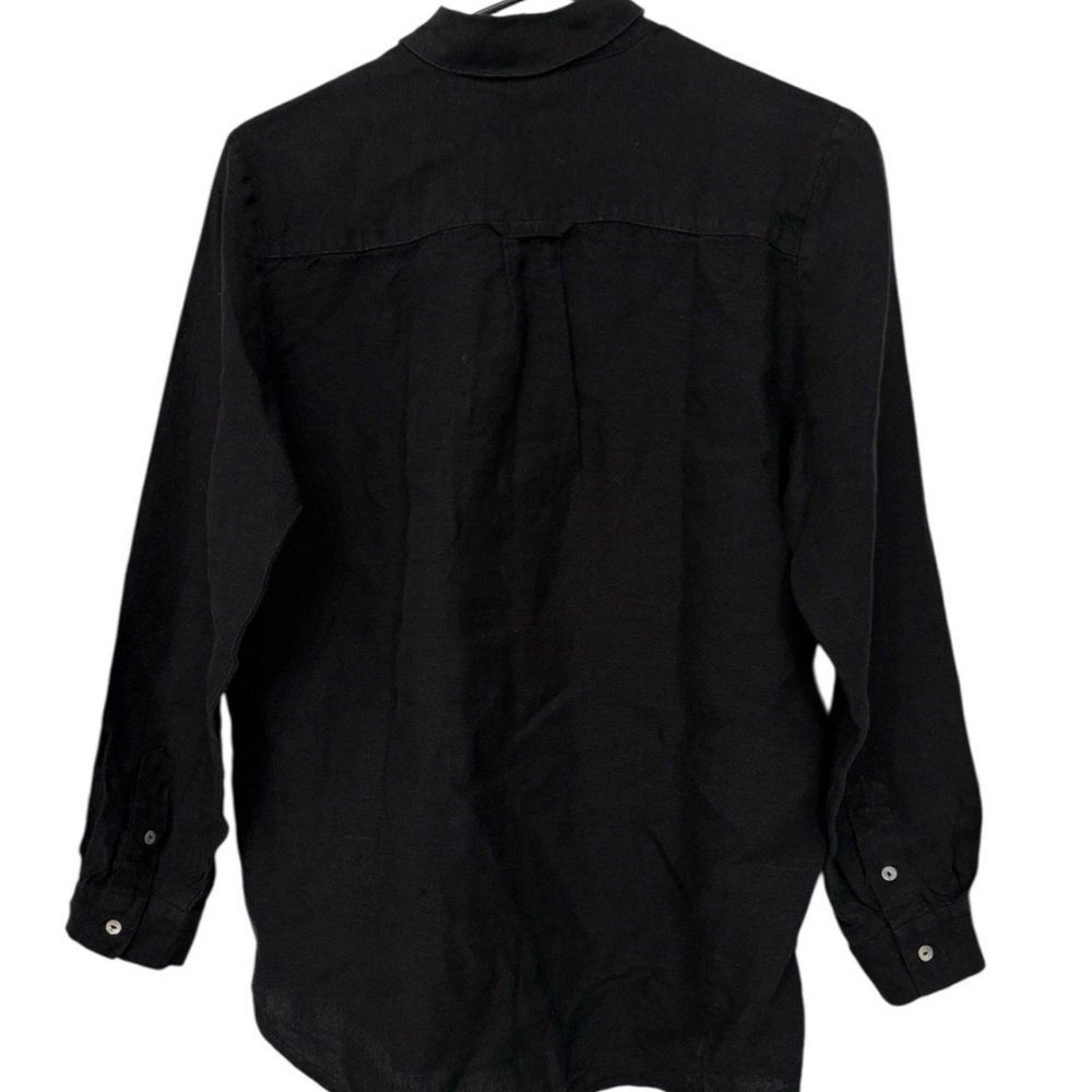 Elegant Black Embroidered Women's Button Down Shirt - Picture 2 of 4